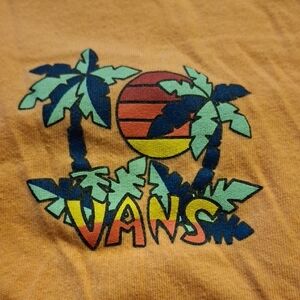Vans Orange Tee with Palm Tree Graphic